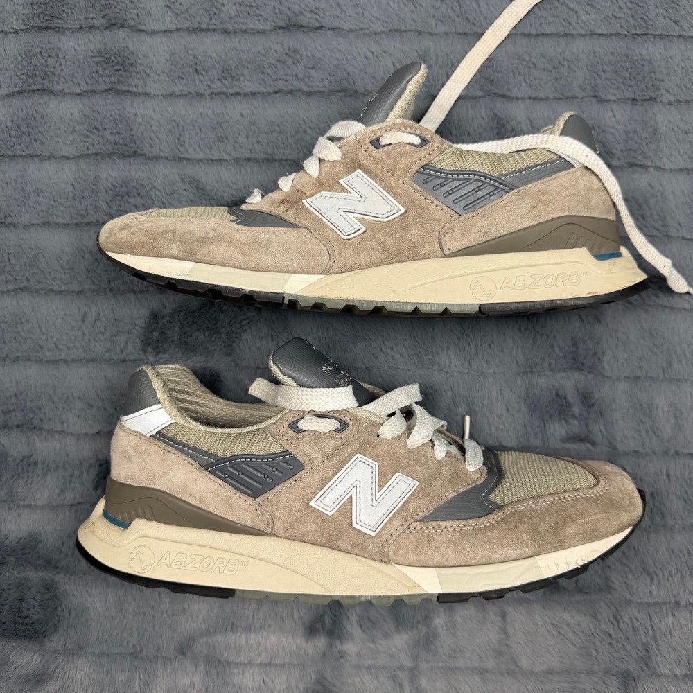 New Balance 998 Made in USA Grey Tan Suede Sneakers U998GR Mens 10.5